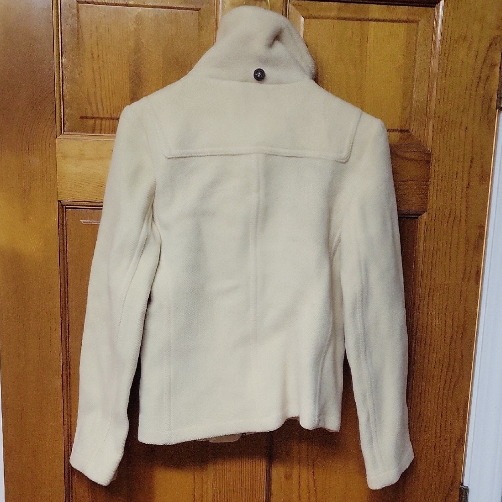 BURBERRY London Women's Cream Toggle Coat Wool Fits US size 2 - Picture 7 of 12
